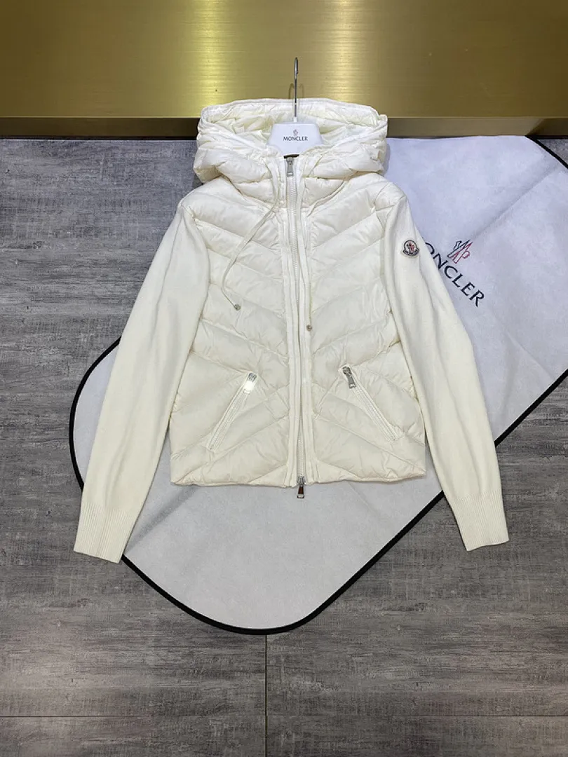 MMoncler Jacket 蒙口款女士针织拼接羽绒服开衫系列 连帽羽绒服外套