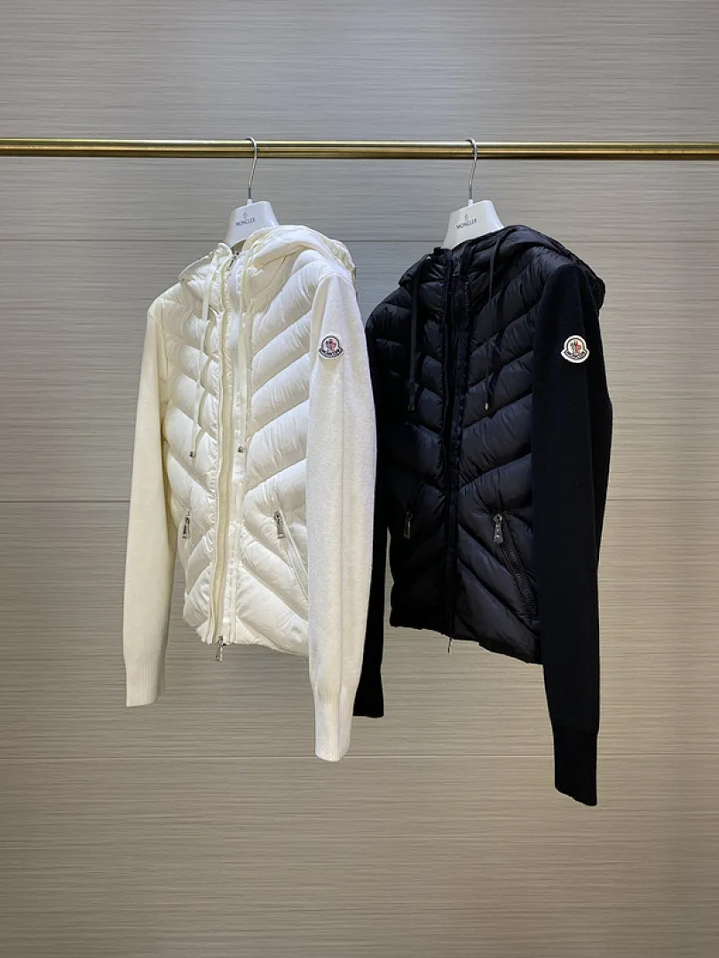 MMoncler Jacket 蒙口款女士针织拼接羽绒服开衫系列 连帽羽绒服外套