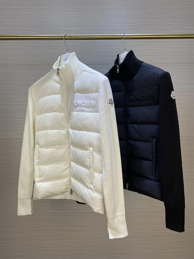 MMoncler Jacket 蒙口22款M0蒙家男女同款针织羽绒拼接羽绒服