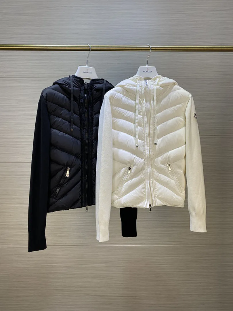 MMoncler Jacket 蒙口款女士针织拼接羽绒服开衫系列 连帽羽绒服外套