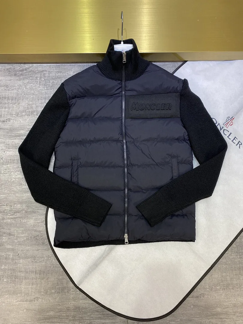 MMoncler Jacket 蒙口22款M0蒙家男女同款针织羽绒拼接羽绒服