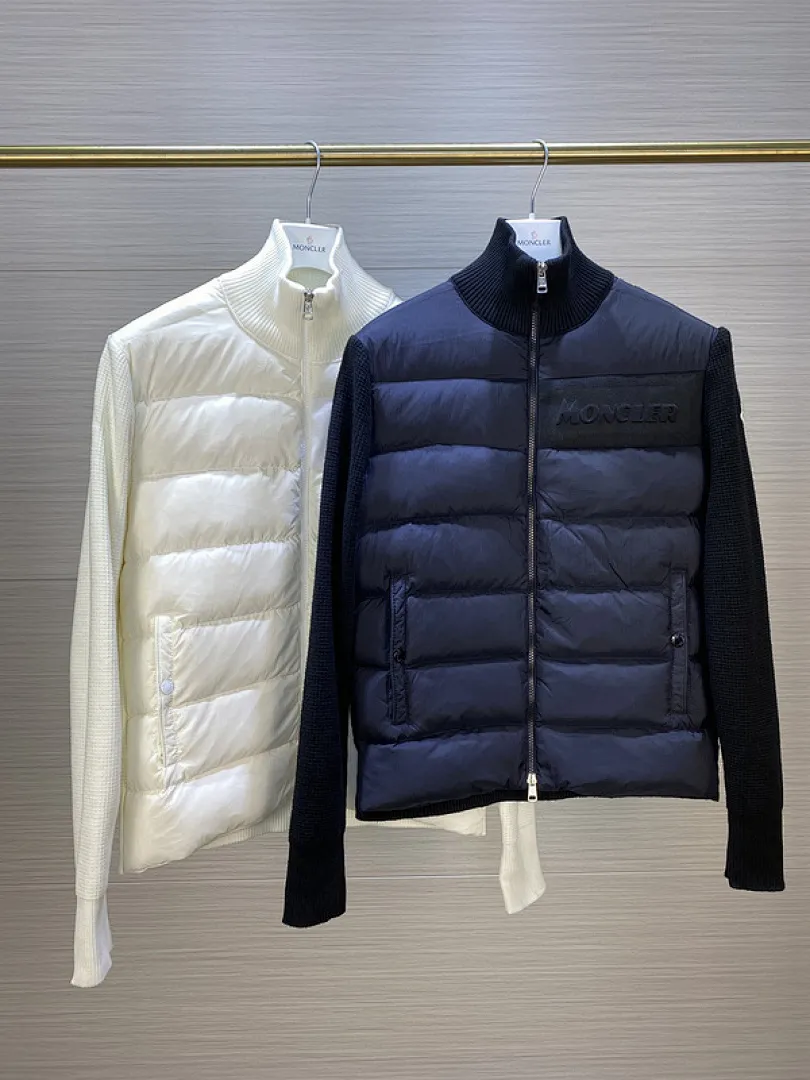 MMoncler Jacket 蒙口22款M0蒙家男女同款针织羽绒拼接羽绒服