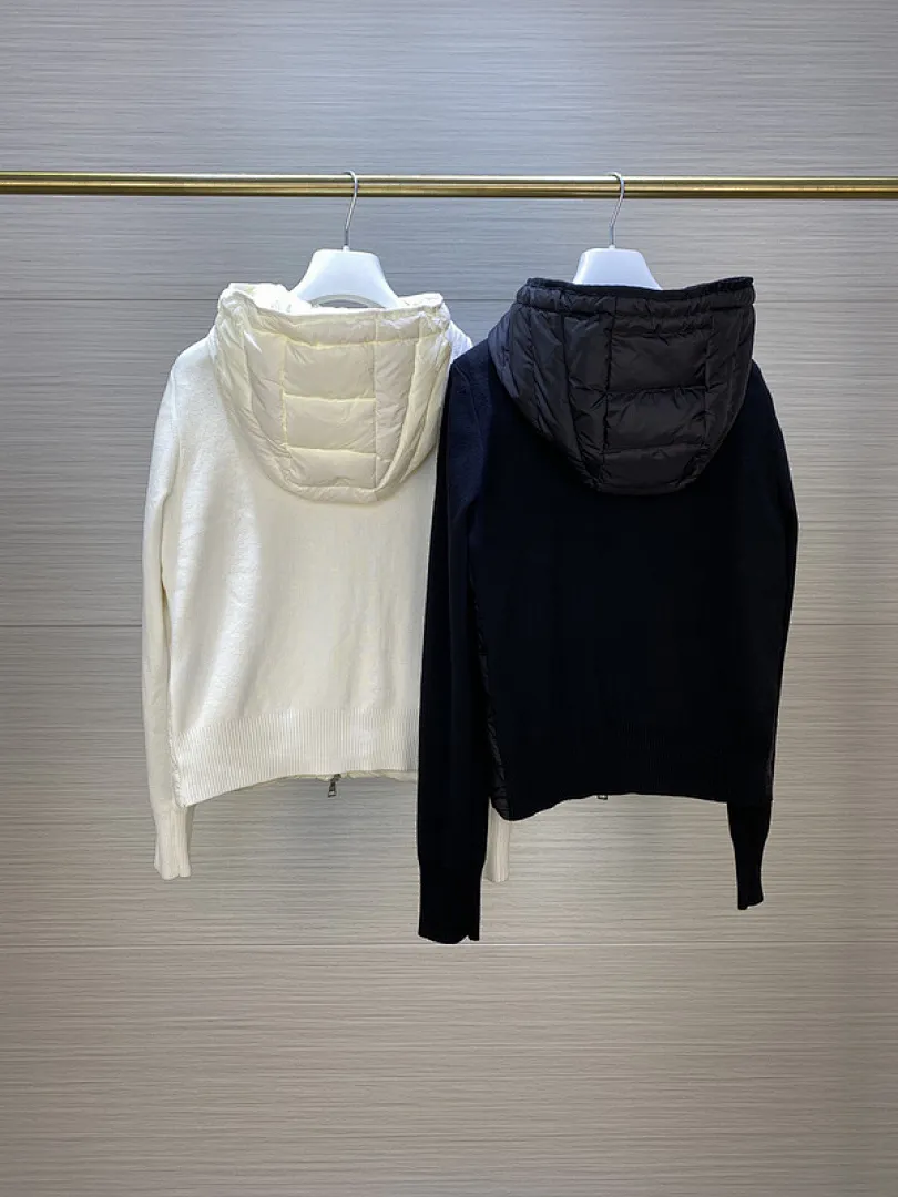MMoncler Jacket 蒙口款女士针织拼接羽绒服开衫系列 连帽羽绒服外套