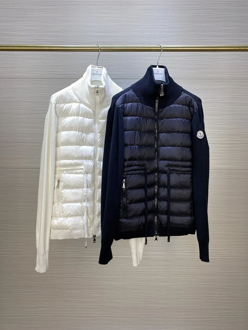 MMoncler Jacket 蒙口女款针织拼接羽绒服开衫系列 连帽羽绒服外套