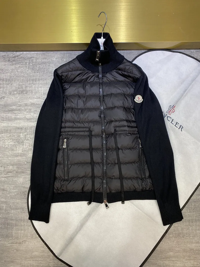 MMoncler Jacket 蒙口女款针织拼接羽绒服开衫系列 连帽羽绒服外套